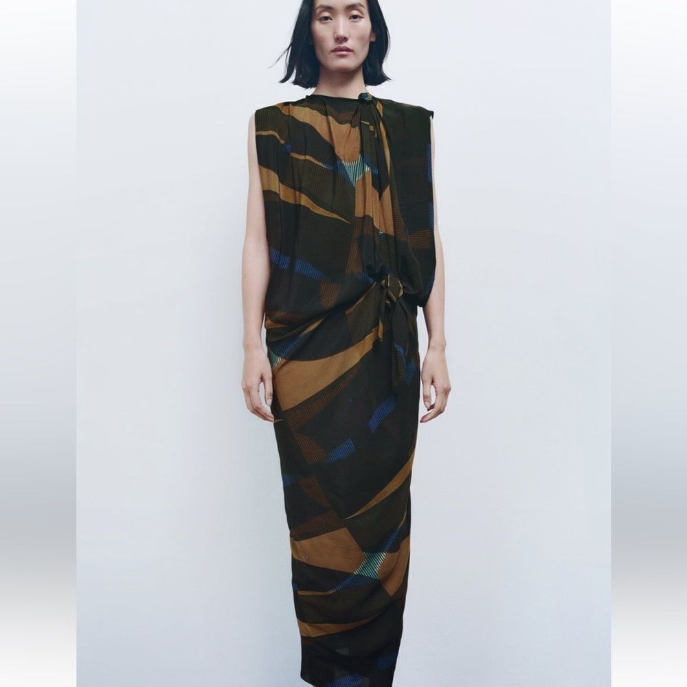 Zara limited edition draped dress NWT - Picture 3 of 7